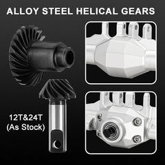 INJORA +4mm Diamond Axles With Lay Down Servo Mount & Links For 1/18 TRX4M - SILVER - HeliDirect