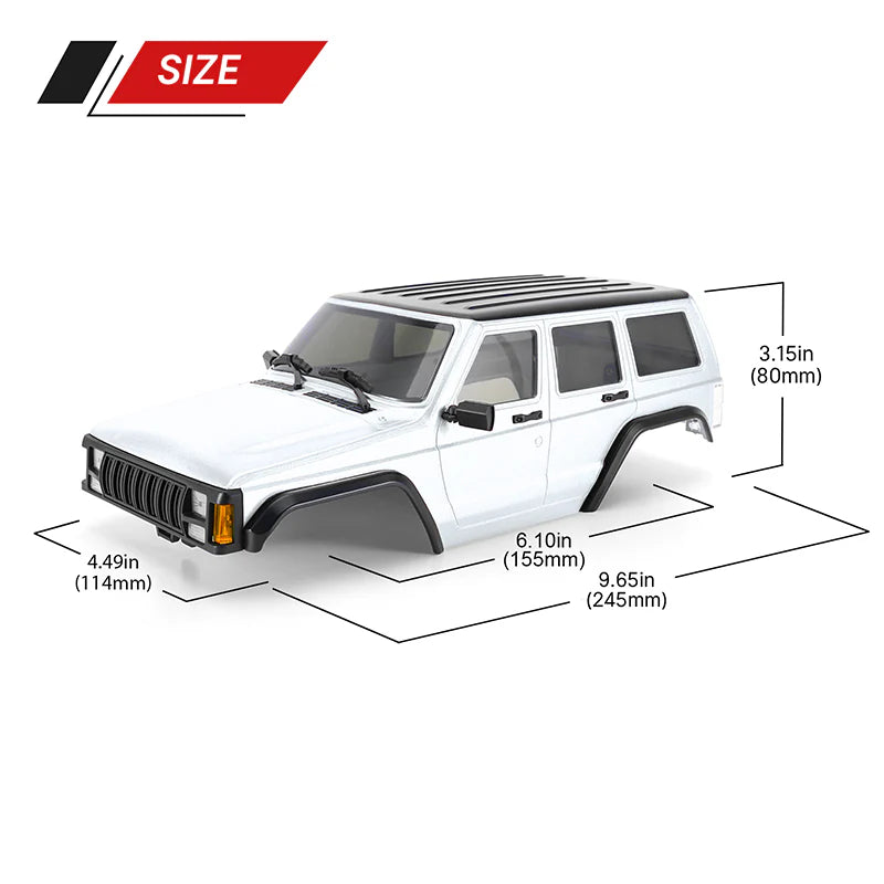 INJORA ABS Cherokee Body With Bumpers For 155mm 1/18 TRX4M Bronco INJORA ABS Cherokee Body With Bumpers For 155mm 1/18 TRX4M Bronco