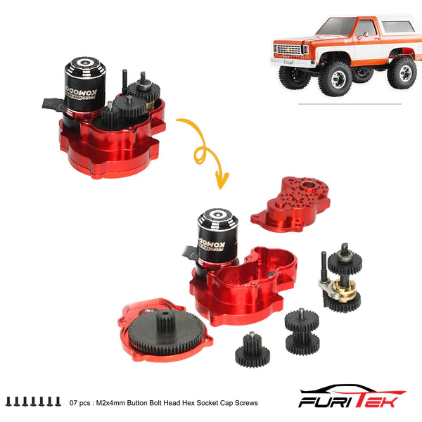FURITEK STELLAR TRANSMISSION WITH MICRO KOMODO BRUSHLESS SETUP FOR FCX24 - HeliDirect