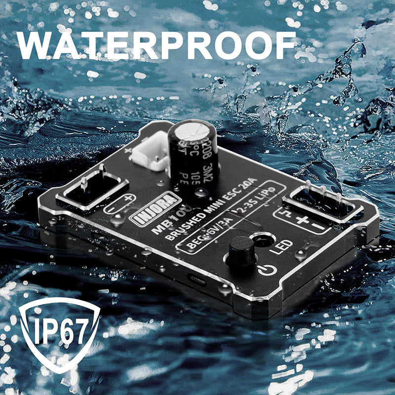 INJORA MB100 Brushed Mini ESC 20A For 1/24 1/18 RC Crawlers - HeliDirect