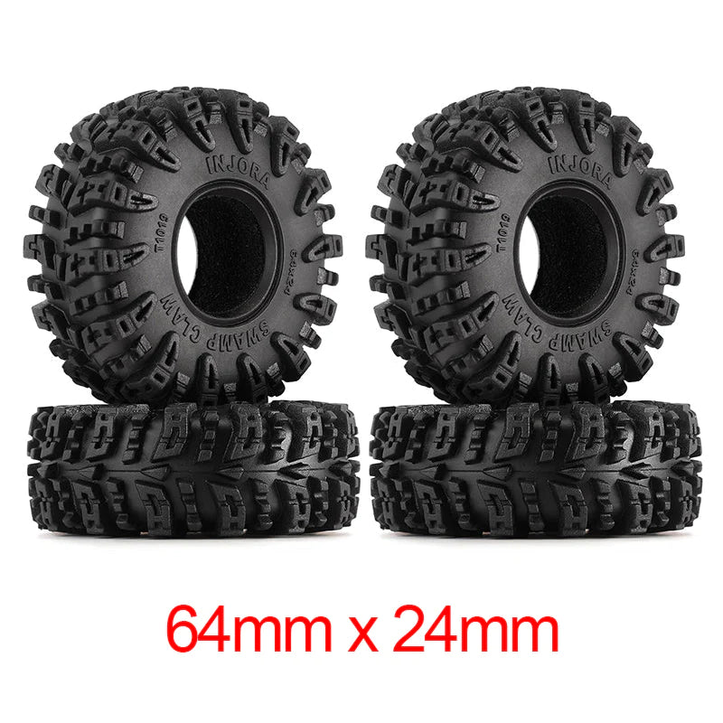 INJORA Swamp Claw 1.0" M/T Tires 64mmx24mm (4) - HeliDirect