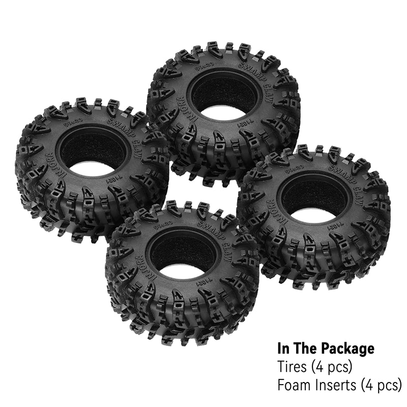 INJORA Swamp Claw 1.0" M/T Tires 64mmx24mm (4) - HeliDirect