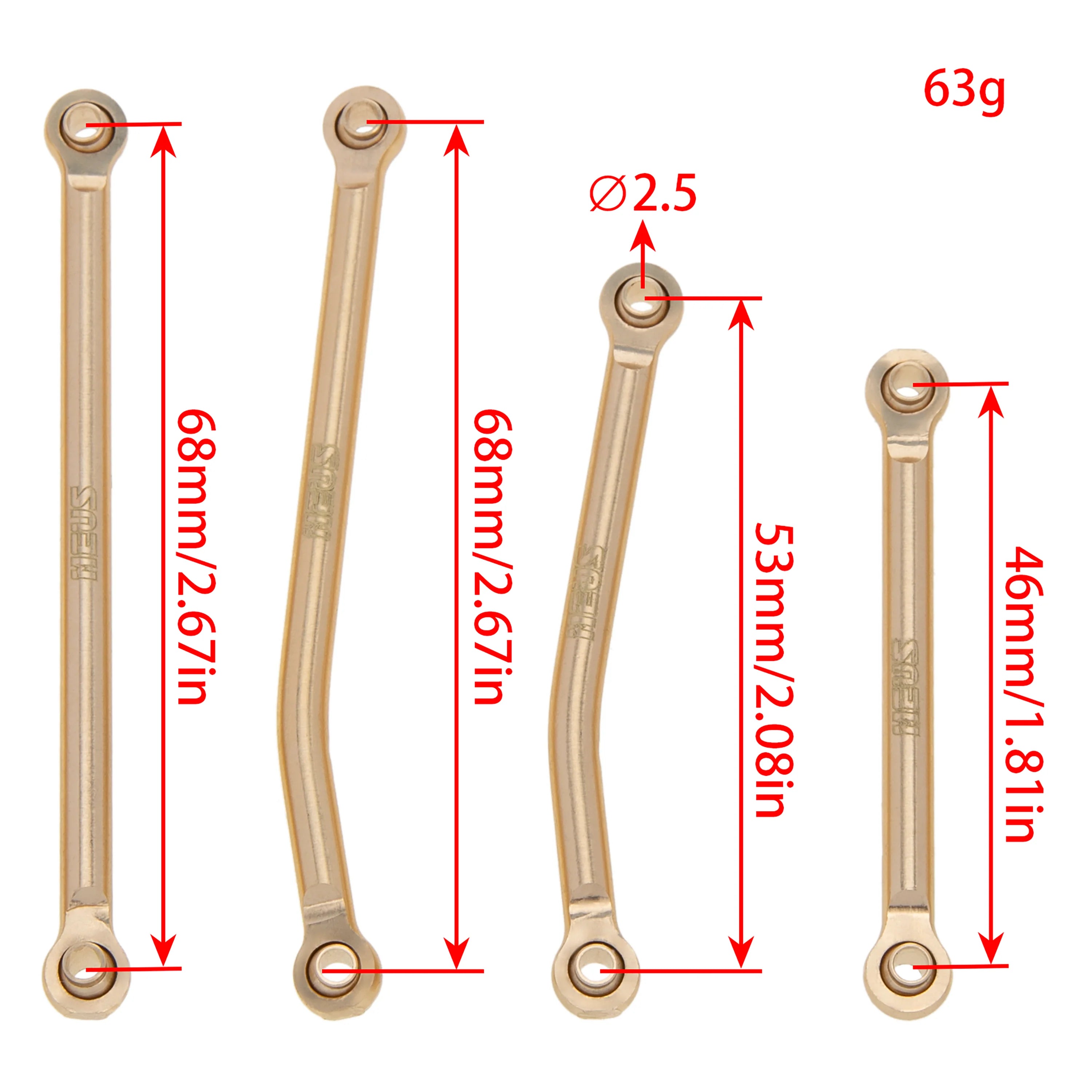 thumbnail image 2 of 1/18 TRX4M Brass Wheel Hub Adapters - Gold Hex Upgrades For Bronco & Defender RC Crawlers 2 of 14