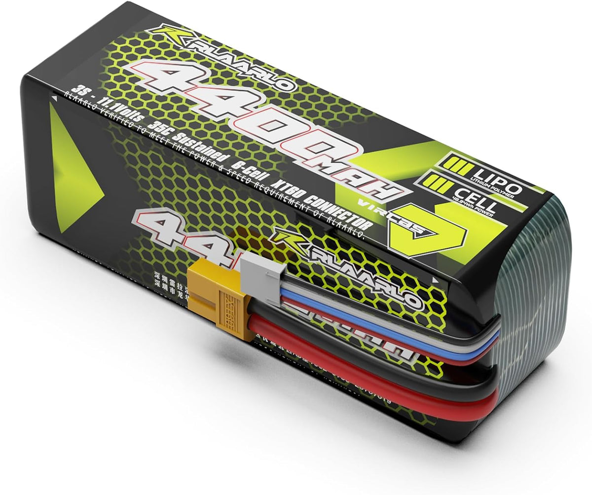 Rlaarlo 11.1V 4400mah 3S Lipo Battery XT60 Plug