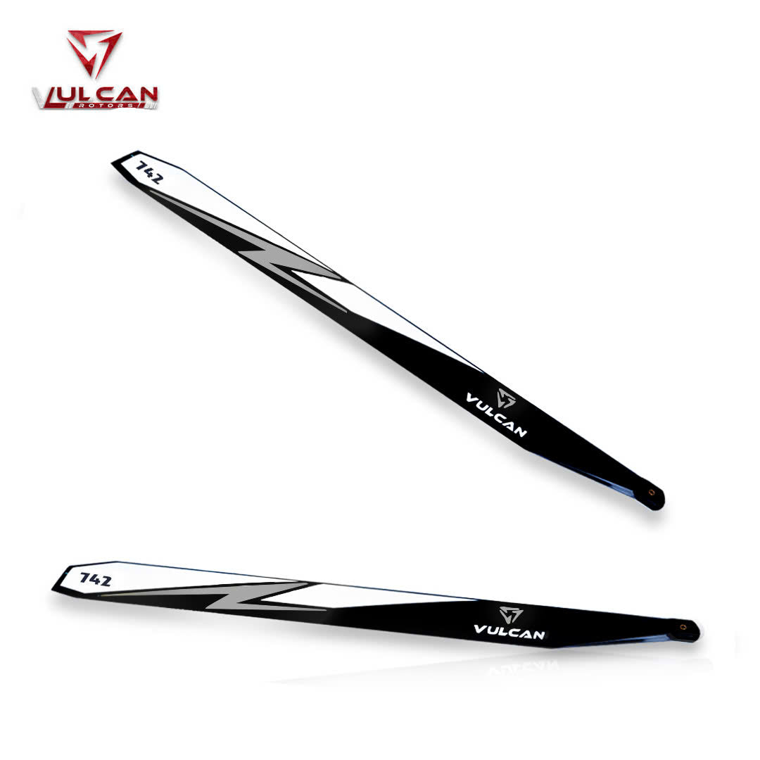 VULCAN ROTORS Precision Main Rotor Blades 742mm (SILVER)