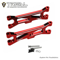 TREAL Aluminum 7075 CNC Machined Rear Lower Arms Set Suspension A-Arm Upgrades for Arrma 1/18 GRANITE GROM - RED