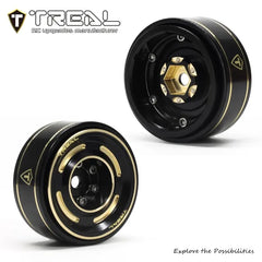 TREAL 1.0 Beadlock Wheels Brass Crawler Wheel Rims Weight (4P) Hubs Removable for SCX24 AX24 FCX24 TRX4M 1/24 1/18 RC Crawler, 50g/pc (Type C) - HeliDirect