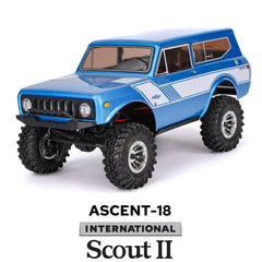 Redcat Scout II - 1/18 Scale Brushed Electric Rock Crawler (Blue) With TORQ MLS-1025 Premium DIRECT-MOUNT Servo (Free Horn Included)
