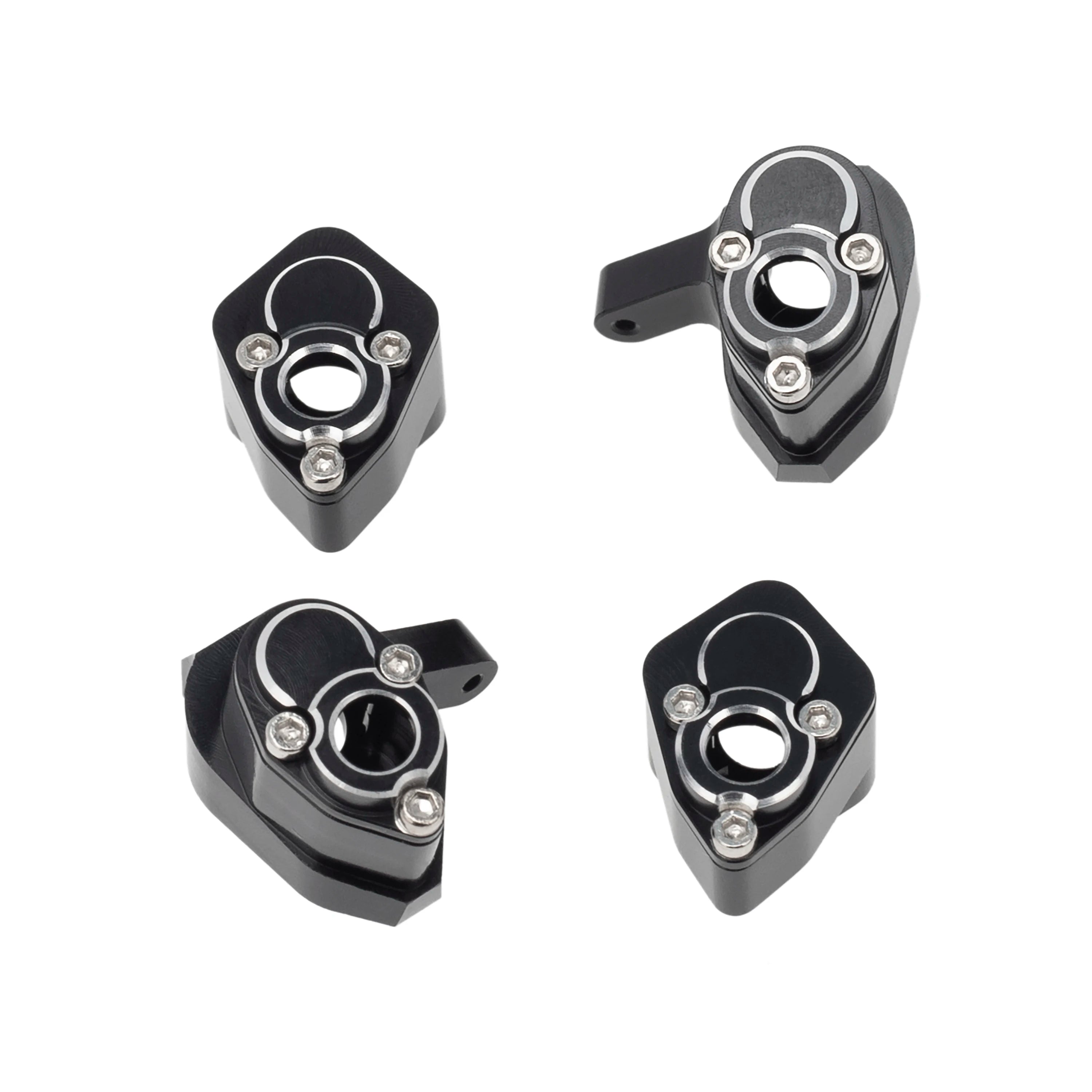 MEUS Racing Front & Rear Axle Refit High Lift Portal Axles Kit, CNC Machined Aluminum Portal Axle Units Upgrades Accessories Parts for Axial SCX24 90081 C10 Jeep - Black - HeliDirect