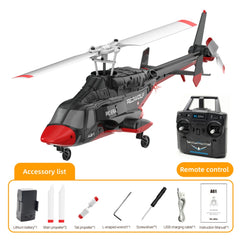 RC ERA A61 AirWolf 110-Size Scale RC Helicopter - RTF w/ Optical Flow Sensor & Auto Stabilization - Black/Red