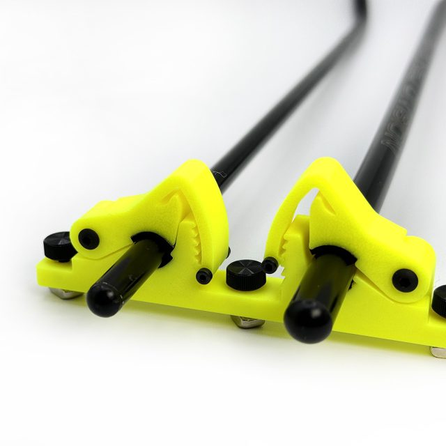 XGuard One-Size-Fits-All Skid Clamp System Double clamp with extrussion rail mounting hardware - HeliDirect