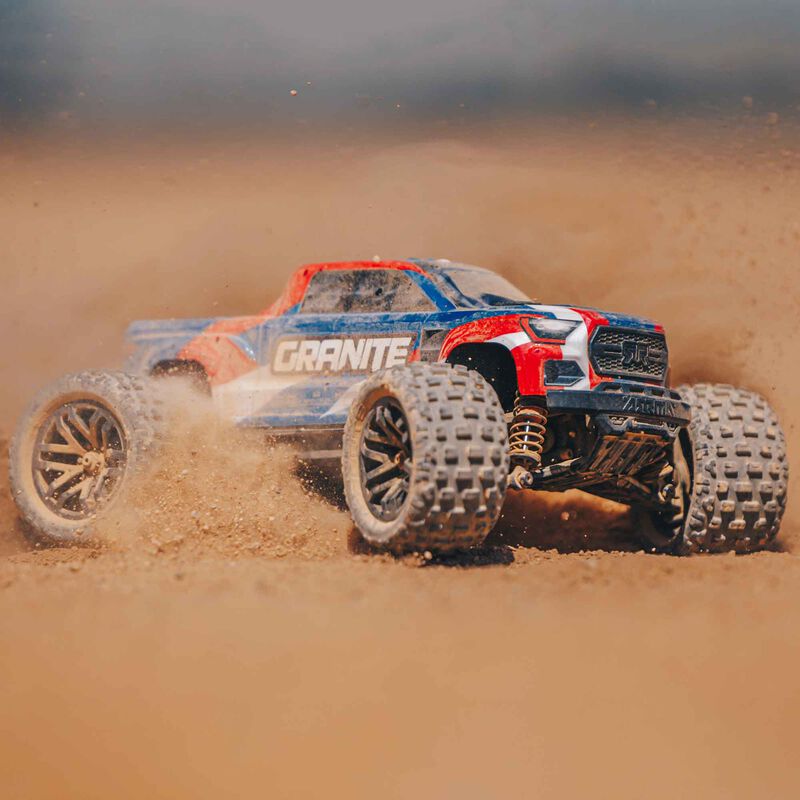 ARRMA 1/18 GRANITE GROM MEGA 380 Brushed 4X4 Monster Truck RTR with Battery & Charger - BLUE - HeliDirect