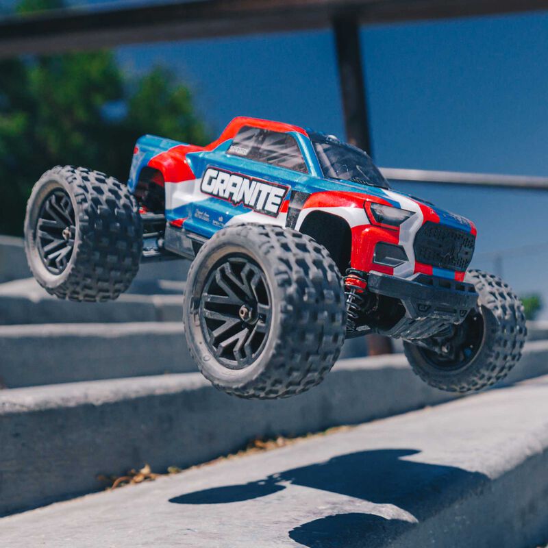 ARRMA 1/18 GRANITE GROM MEGA 380 Brushed 4X4 Monster Truck RTR with Battery & Charger - BLUE - HeliDirect