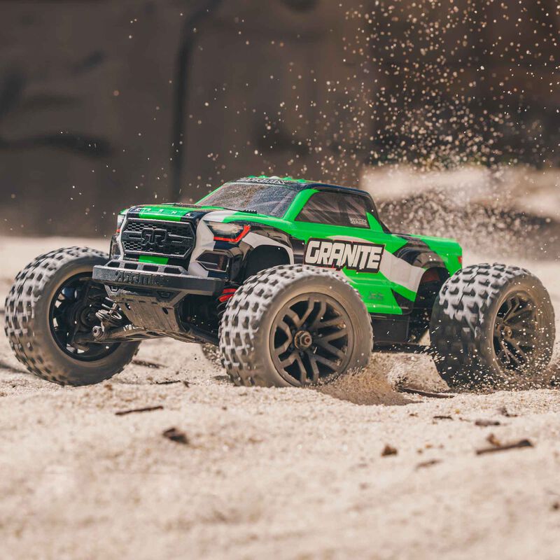 ARRMA 1/18 GRANITE GROM MEGA 380 Brushed 4X4 Monster Truck RTR with Battery & Charger - GREEN - HeliDirect