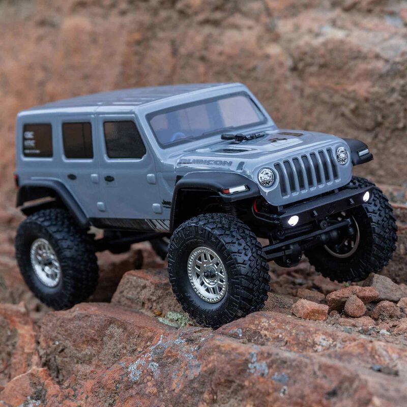 Axial 1/24 SCX24 Jeep Wrangler JLU 4X4 Rock Crawler Brushed RTR - Gray - HeliDirect