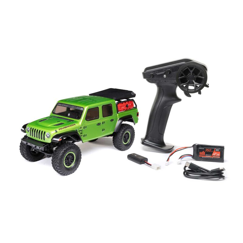 Axial 1/24 SCX24 JEEP JT GLADIATOR 4WD ROCK CRAWLER BRUSHED RTR - GREEN - HeliDirect