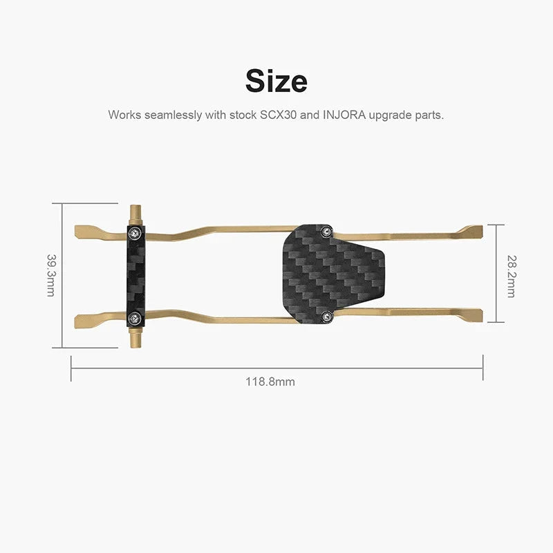 INJORA Brass LCG Chassis Kit for 1/30 SCX30 Bronco JLU K10 Tacoma