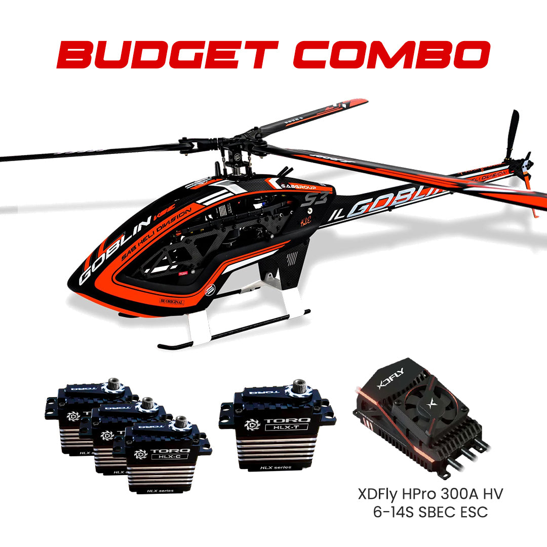 SAB IlGoblin KSE Combo With Torq HLX Black Edition Servo & XDFly HPro 300A ESC
