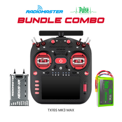 RadioMaster Ultimate Radio Bundle – TX16S MK3 MAX (Red), Nexus-XR Flight Controller (Grey) & Pulse 6000mAh 2S 7.4V LiPo Transmitter Battery