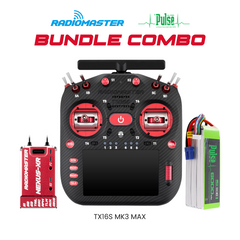 RadioMaster Ultimate Helicopter Electronics Bundle – TX16S MK3 MAX (Red), Nexus-XR Flight Controller (Red) & PULSE 6000mAh 50C 22.2V 6S LiPo Battery (EC5)