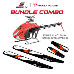 Goosky Legend RS5 Helicopter Unassembled Kit Combo With Vulcan 563mm/95mm Main/Tail Rotor Blades - Orange