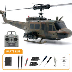 RC ERA C032 Huey UH1 6CH - RTF w/ Optical Sensor and Upgraded Transmitter Helicopter - Weathered Camouflage