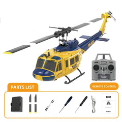 **SCRATCH AND DENT**RC ERA C032 Huey UH1 6CH - RTF w/ Optical Sensor and Upgraded Transmitter Helicopter - Yellow (w/o weapon) (Copy)