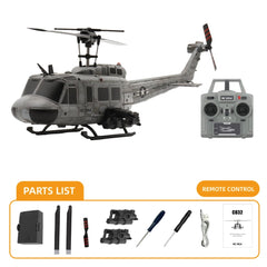 RC ERA C032 Huey UH1 6CH - RTF w/ Optical Sensor and Upgraded Transmitter Helicopter - Weathered Marines