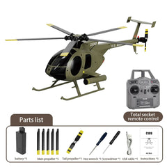 YX C189 MD500E 150-size 6-Axis Gyro Stabilized RTF Scale Helicopter w/ Weapons - Green