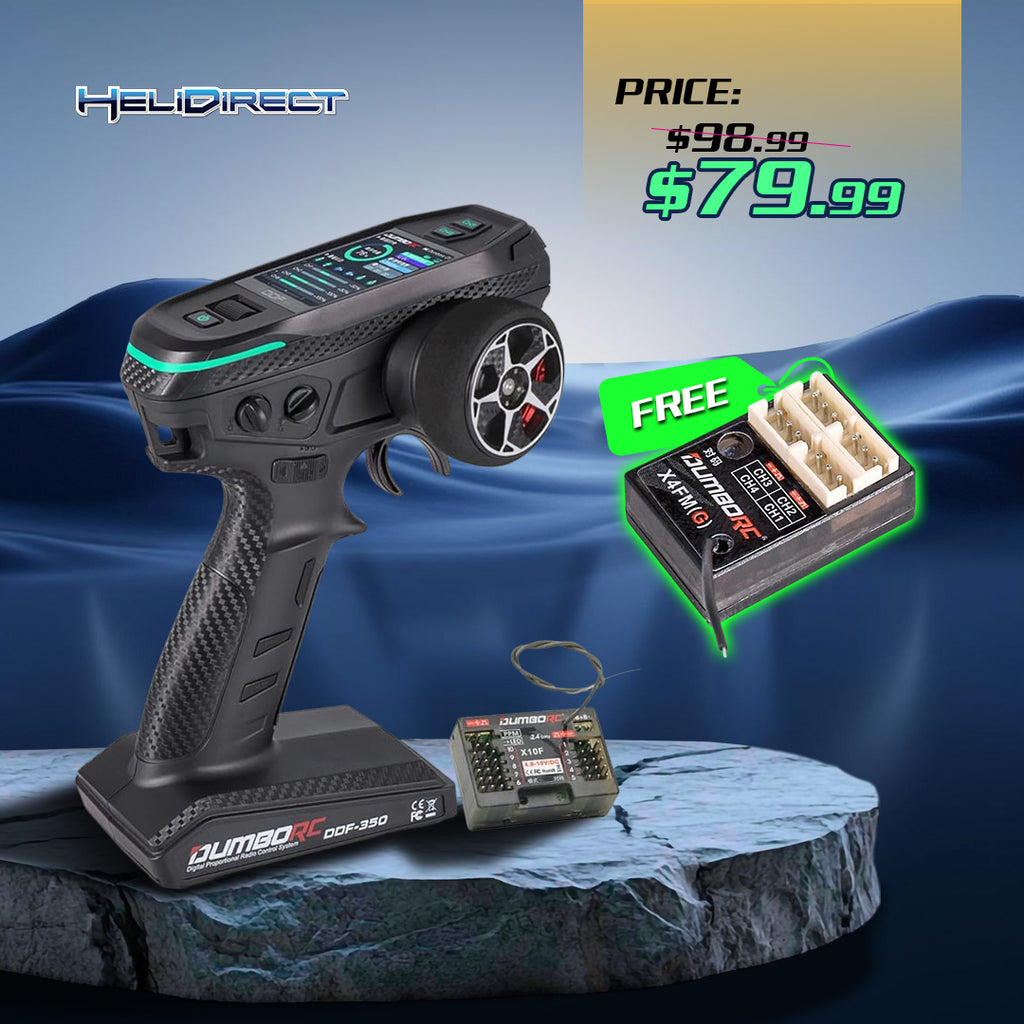 DUMBORC DDF-350 Surface Radio W/ P10F Receiver & Micro Receiver X4FMG with Gyro