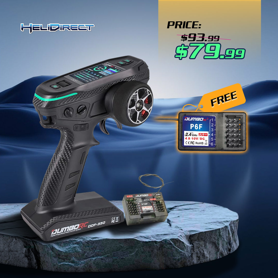 DUMBORC DDF-350 Surface Radio W/ P10F Receiver & P6F 6 Channels 2.4GHz RC Receiver