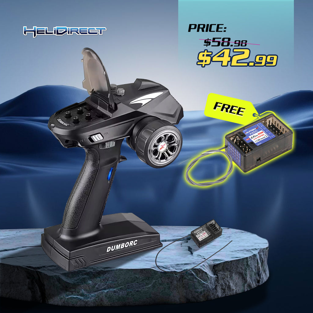 DUMBORC X6 6 Channel Surface Radio with Receiver P6FG Built-in Gyro & Micro Receiver P6DC Mini Receiver