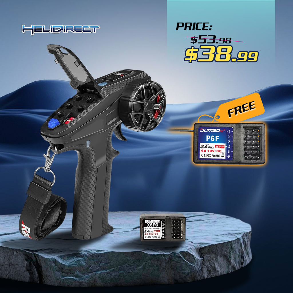 DUMBORC X6PM 2.4GHz 6CH Surface Radio with P6FG Gyro & P6F 6 Channels 2.4GHz RC Receiver