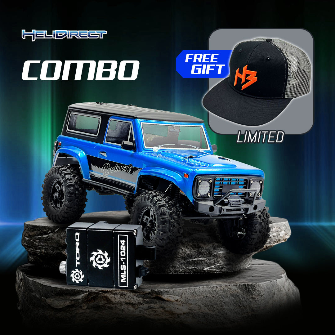 HobbyPlus CR-18P V3 Brushless Rushmore (Metalic Cyan) With TORQ MLS-1024 Premium DIRECT-MOUNT Servo