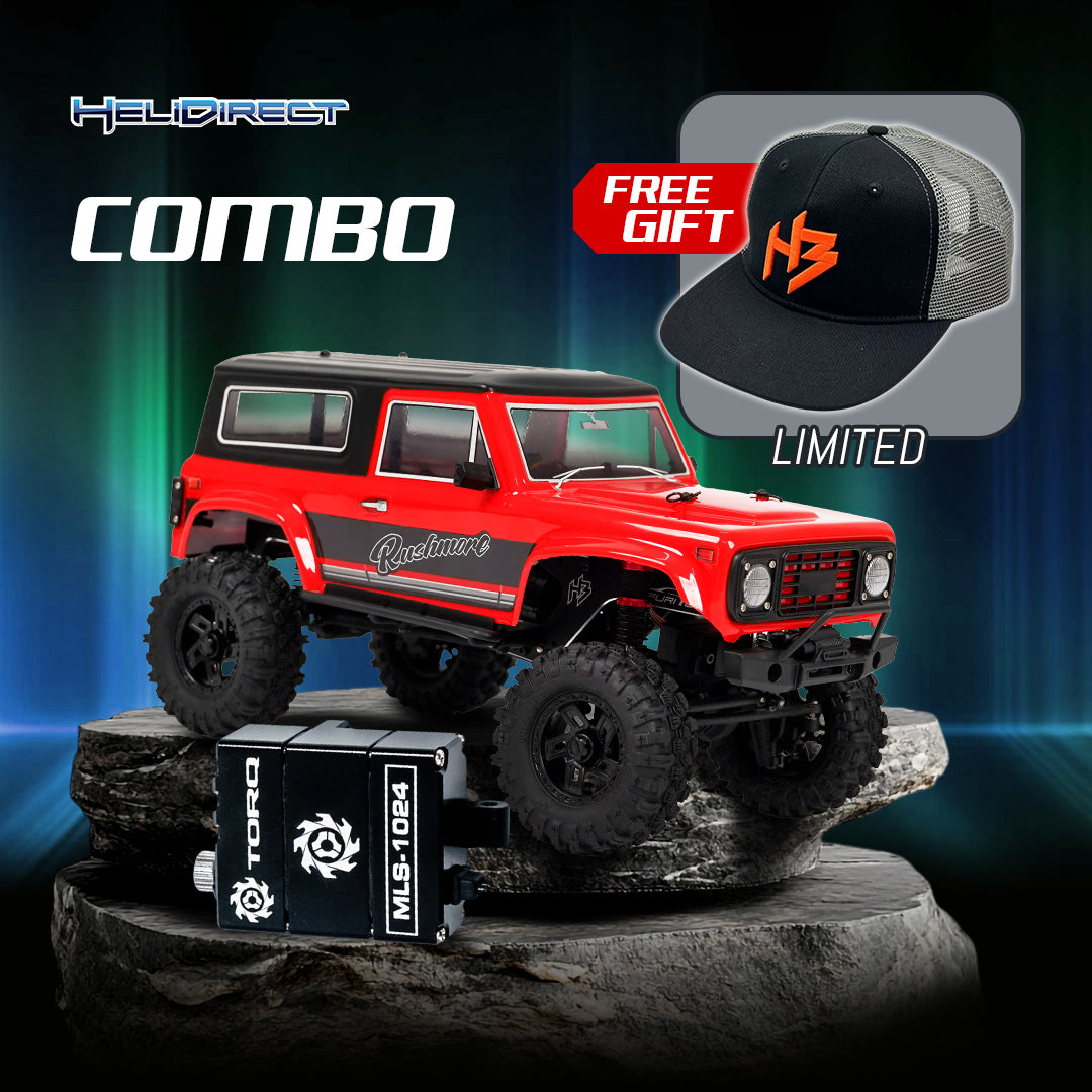 HobbyPlus CR-18P V3 Brushless Rushmore (Red) With TORQ MLS-1024 Premium DIRECT-MOUNT Servo