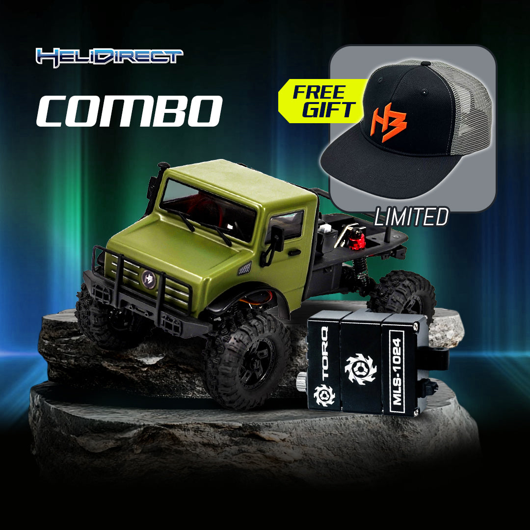 HobbyPlus CR-18P V3 Brushless T-Hunter (Matte Green) With TORQ MLS-1024 Premium DIRECT-MOUNT Servo