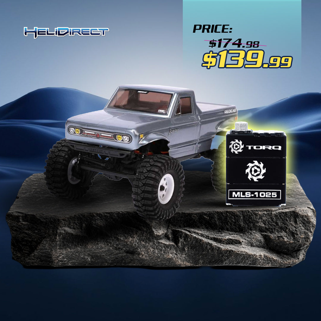 Redcat Ascent-18 - 1:18 Brushed Electric Rock Crawler (GRAPHITE) With TORQ MLS-1025 Premium DIRECT-MOUNT Servo (Free Horn Included)