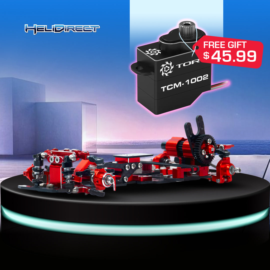 G-Force TT24 1/24 Full CNC Aluminum drift chassis with free TORQ TCM-1002 servo
