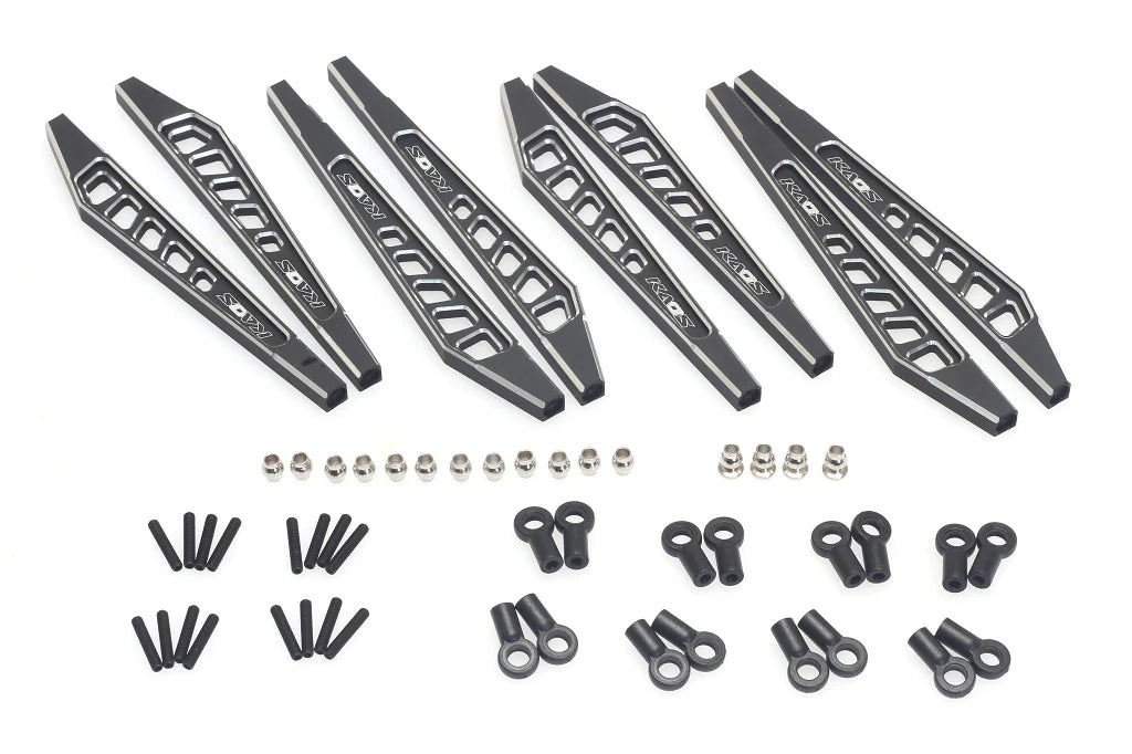 CKD0382 KAOS Suspension Linkage Set(for F-450 with lift kit conversion chassis,matte black anodized,cnc aluminum,8pcs.) - HeliDirect