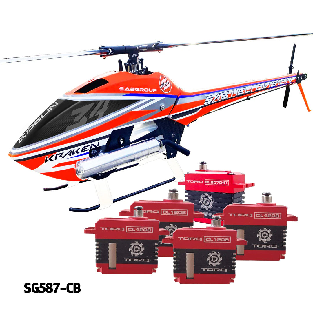 SAB Goblin Kraken 580 Nitro Orange/Blue Combo Kit with Torq Servo Set