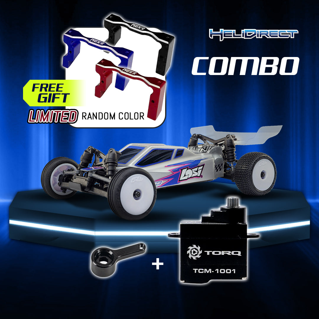 Losi 1/24 Micro-B 2WD Buggy RTR (Silver) With TORQ Coreless Titanium Gear 7g Micro Servo, aluminum servo horn & Servo Mount - Big Savings $18.64 Off