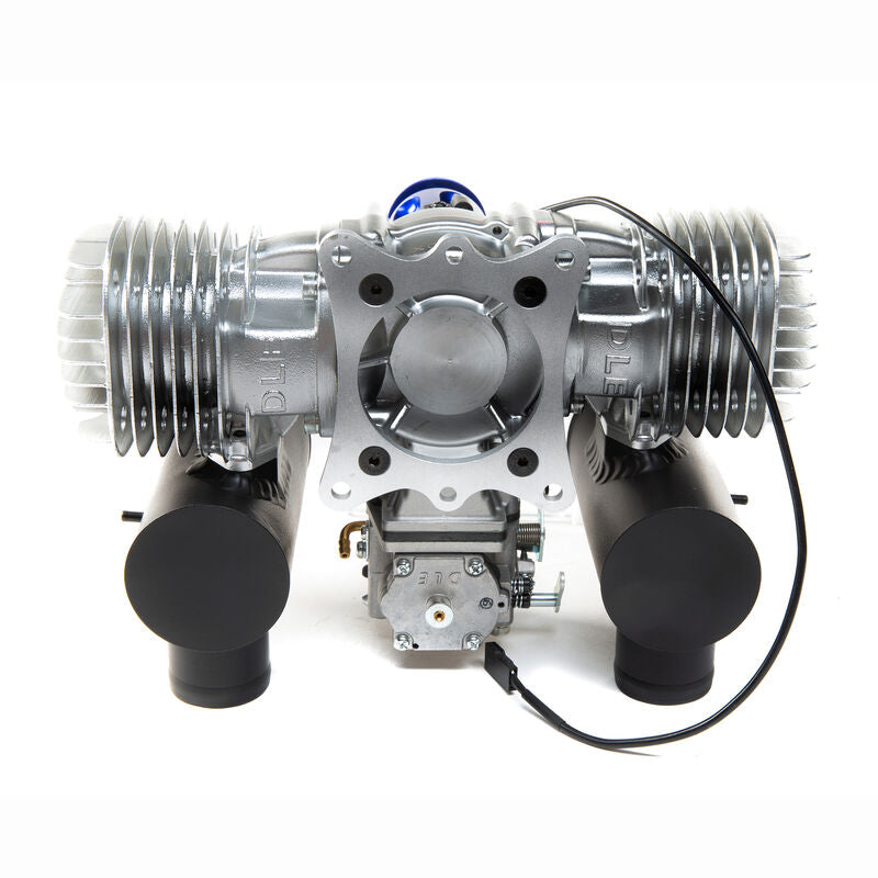 DLE-130cc Twin Gas Engine with Electric Ignition and Mufflers - HeliDirect