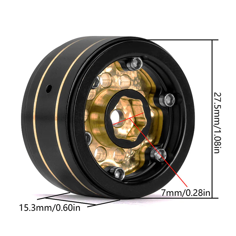 INJORA 1.0 Beadlock-velg met negatieve offset aluminium velg voor TRX4M INJORA 1.0 Beadlock-velg met negatieve offset aluminium velg voor TRX4M