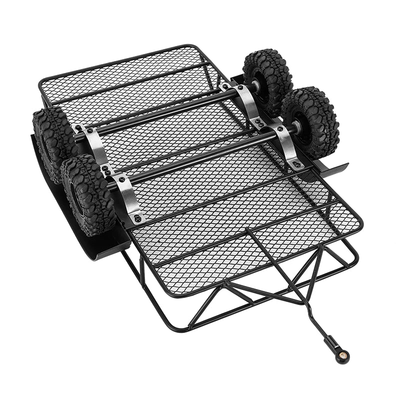 INJORA Metal Hitch Mount Trailer For 1/18 RC Crawler TRX4M - HeliDirect