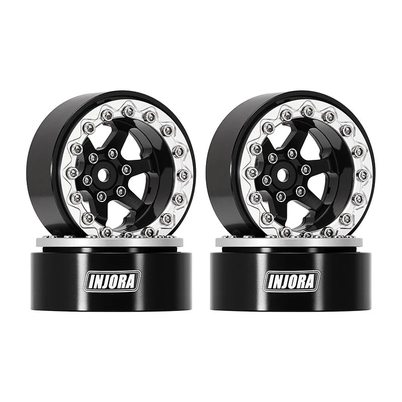 INJORA 1.3" -5.25mm Offset Aluminium Beadlock Wheels for 1/24 1/18 RC Crawler (W1313)