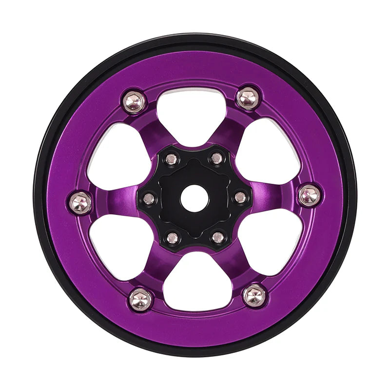 INJORA 1.0 Plus Beadlock Rims -Aluminum 6 Spoke Rims for SCX24 TRX4M FCX24 1/24 1/18 RC Crawler, Black INJORA 1.0 Plus Beadlock Rims -Aluminum 6 Spoke Rims for SCX24 TRX4M FCX24 1/24 1/18 RC Crawler, Black