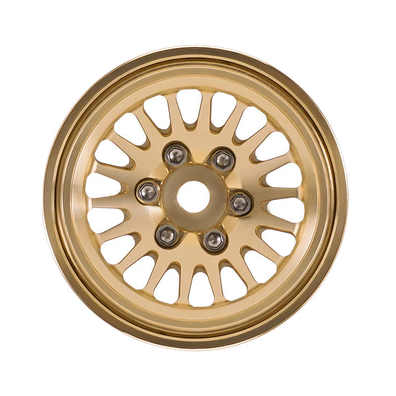 HobbyPark Brass 1.0 Beadlock Wheels & Tires - Set Of 4 For 1/18 TRX4M, SCX24 RC Crawler Upgrades