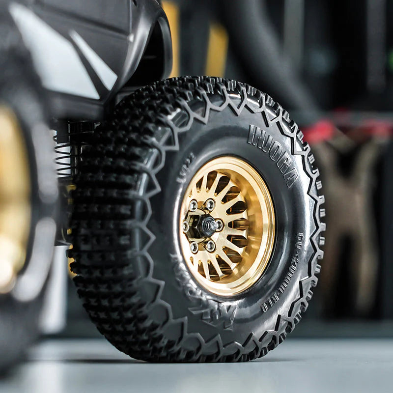 INJORA Cerchioni Beadlock 2.2 Per Crawler RC 1/10 - Super Pesanti In Ottone E Alluminio (224g) - Deep Dish, Offset Negativo -10mm