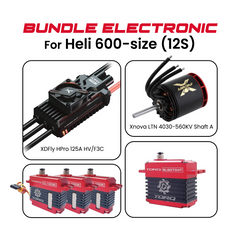 HeliDirect Performance Series 600-Class 12S HV Power & Servo Combo – Xnova 4030-560KV Motor, XDFly HPro 125A HV ESC & TORQ Servos