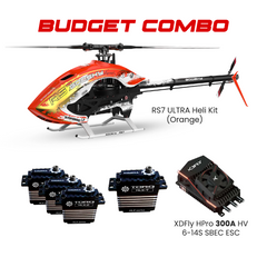 Goosky RS7 ULTRA Helicopter Kit (ORANGE) With Azure 700/105 Blades Combo TORQ HLX Black Edition Servos & XDFly HPro 300A HV 6-14S ESC